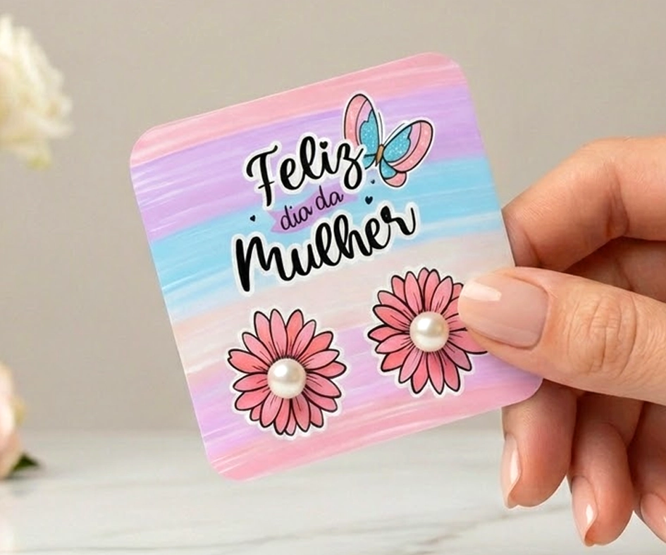 Brinco Pérola com Tag Cariri Estampa